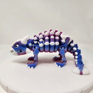 3D Printed Flexi Factory Articulated Ankylosaurus Dinosaur Skeleton 9" x 3"